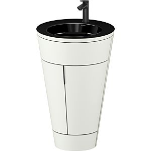 Duravit Starck 1, set c-bonded S19515OBD390010 poignée noir diamant, céramique noir mat, éclairage intérieur, sur pied, blanc nordique satiné mat, 864 x 560 x 605 mm
