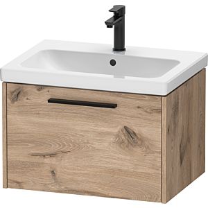 Duravit D-Code Waschtischunterschrank DC46660BD550000 Griff Diamantschwarz, Eiche Marmor, Wandhängend, Auszug 1, 634x400x460 mm
