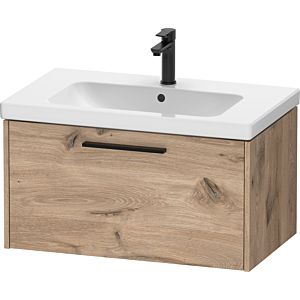 Duravit D-Code Waschtischunterschrank DC46670BD550000 Griff Diamantschwarz, Eiche Marmor, Wandhängend, Auszug 1, 784x400x460 mm