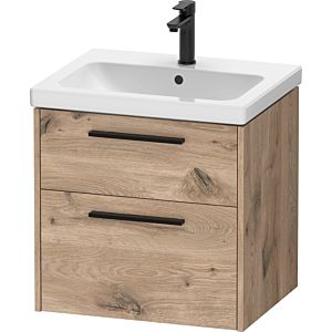 Duravit D-Code Waschtischunterschrank DC46700BD550000 ,Griff Diamantschwarz, Eiche Marmor, Wandhängend, Schubkästen 2, 584x555x460 mm