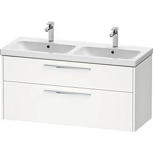 Duravit D-Code meuble sous-vasque double DC4674010180000 , poignée chromée, blanc mat, suspendu, tiroirs 2, 1184x555x460 mm