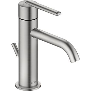 Duravit Balcoon basin mixer S BA1013001070 FreshStart and MinusFlow, projection 123 mm, with pop-up waste set, brushed stainless steel