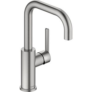 Duravit Balcoon Waschtischarmatur BA1100002070 FreshStart und MinusFlow, ohne Zugstange Ablaufgarnitur, Edelstahl gebürstet