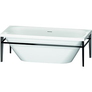 Duravit XViu Rechteck-Badewanne 700443000B20000 180 x 80 x 46 cm, freistehend, weiß, Metallgestell schwarz matt