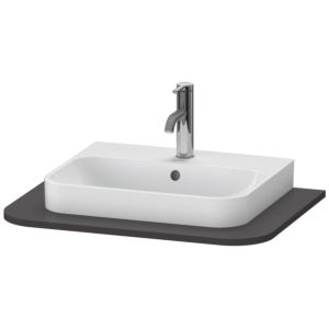 Console de lavabo Duravit Happy D.2 Plus HP031B08080 65x48cm, avec 1 découpe, graphite super mat