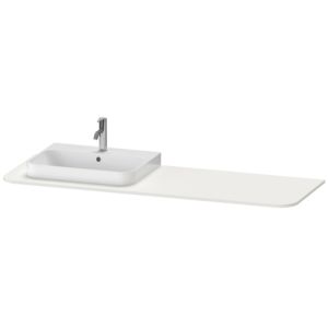 Duravit Happy D.2 Plus Waschtisch-Konsole HP031HL3939 160x55cm, mit 1 Ausschnitt, Becken links, nordic weiß seidenmatt