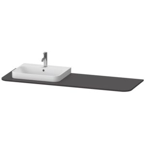 Duravit Happy D.2 Plus basin console HP031HL8080 160x55cm, with 1 cut-out, basin left, graphite super matt
