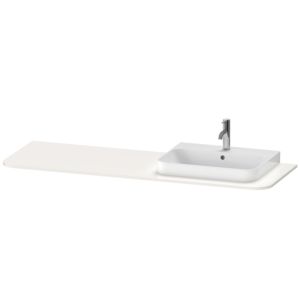 Duravit Happy D.2 Plus Waschtisch-Konsole HP031HR2222 160x55cm, mit 1 Ausschnitt, Becken rechts, weiß hochglanz