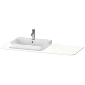 Duravit Happy D.2 washbasin console HP031KL3636 130 x 55 cm, with 2000 cut-out, left, white silk matt
