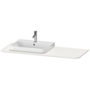 Duravit Happy D.2 washbasin console HP031KL3939 130 x 55 cm, with 2000 cut-out, left, nordic white silk matt