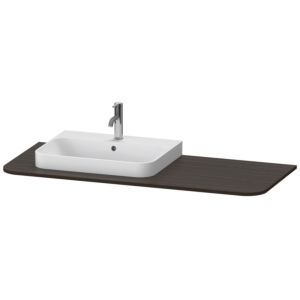 Duravit Happy D.2 washbasin console HP031KL6969 130 x 55 cm, with 2000 cut-out, left, brushed walnut