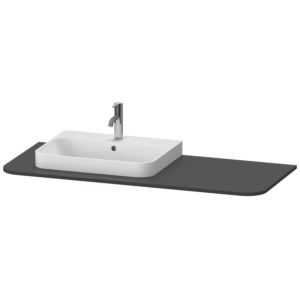 Duravit Happy D.2 washbasin console HP031KL8080 130 x 55 cm, with 2000 cut-out, left, graphite supermatt