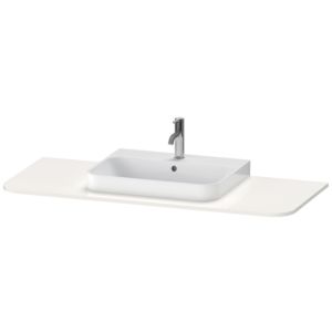 Duravit Happy D.2 Plus Waschtisch-Konsole HP031KM2222 130x55cm, mit 1 Ausschnitt, Becken mittig, weiß hochglanz