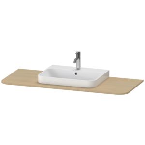 Console de lavabo Duravit Happy D.2 Plus HP031KM7171 130x55cm, avec 1 découpe, vasque au milieu, chêne méditerranéen
