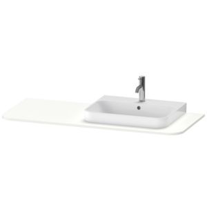 Duravit Happy D.2 Plus Waschtisch-Konsole HP031KR3636 130x55cm, mit 1 Ausschnitt, Becken rechts, weiß seidenmatt
