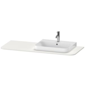 Duravit Happy D.2 washbasin console HP031KR3939 130 x 55 cm, with 2000 cut-out, right, nordic white silk matt