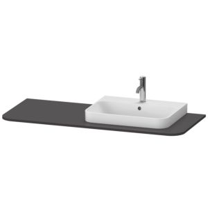 Duravit Happy D.2 Waschtisch-Konsole HP031KR8080 130 x 55 cm, mit 1 Ausschnitt, Rechts, graphit supermatt