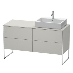 Duravit XSquare Duravit XS4923R0707 140x53.8x54.8cm, 4 tiroirs, à droite, gris béton mat