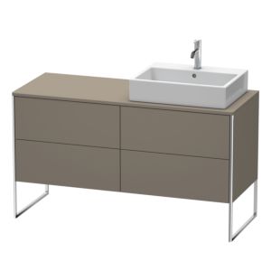 Duravit XSquare Waschtisch-Unterschrank XS4923R9090 140x53,8x54,8cm, 4 Auszüge, rechts, Flannel Grey seidenmatt