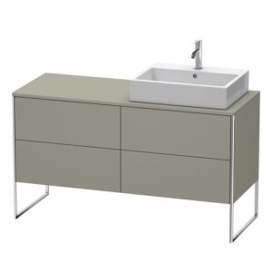 Duravit XSquare Waschtisch-Unterschrank XS4923R9292 140x53,8x54,8cm, 4 Auszüge, rechts, Steingrau seidenmatt