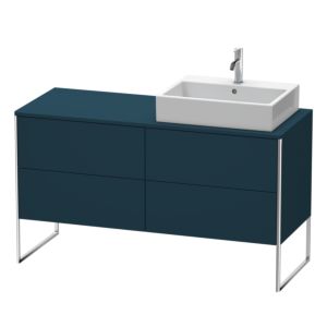 Duravit XSquare Waschtisch-Unterschrank XS4923R9898 140x53,8x54,8cm, 4 Auszüge, rechts, Nachtblau seidenmatt