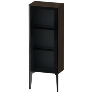Duravit XViu Halbhochschrank XV1360LB269 40x24x89cm, Glastür, schwarz matt, Tür links, nussbaum gebürstet