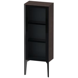 XViu Duravit high cabinet XV1360LB272 40x24x89cm, glass door, black matt, door on the left, dark oak brushed