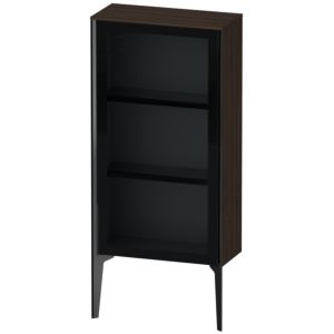 XViu Duravit high cabinet XV1361LB269 50x24x89cm, glass door, matt black, door on the left, brushed walnut