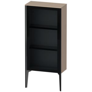 XViu Duravit haute XV1361LB275 50x24x89cm, porte vitrée, noir mat, porte à gauche, lin