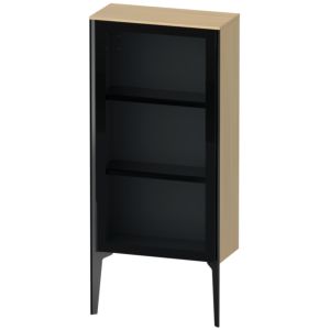 Duravit XViu Halbhochschrank XV1361RB271 50x24x89cm, Glastür, schwarz matt, Tür rechts, mediterrane eiche