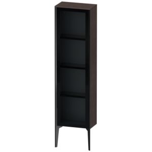 XViu Duravit high cabinet XV1365LB272 40x24x133cm, glass door, black matt, door on the left, dark oak brushed