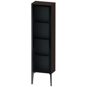 Duravit XViu Halbhochschrank XV1365RB269 40x24x133cm, Glastür, schwarz matt, Tür rechts, nussbaum gebürstet