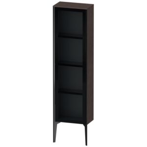 XViu Duravit haute XV1365RB272 40x24x133cm, porte en verre, noir mat, porte à droite, chêne foncé brossé