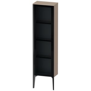 Duravit XViu Halbhochschrank XV1365RB275 40x24x133cm, Glastür, schwarz matt, Tür rechts, leinen