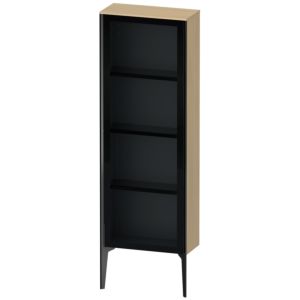 XViu Duravit haute XV1366LB271 50x24x133cm, porte en verre, noir mat, porte à gauche, chêne méditerranéen