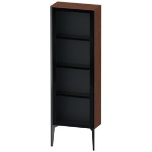 XViu Duravit high cabinet XV1366RB213 50x24x133cm, glass door, black matt, door on the right, American walnut