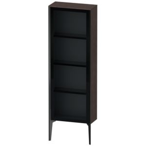 Duravit XViu Halbhochschrank XV1366RB272 50x24x133cm, Glastür, schwarz matt, Tür rechts, eiche dunkel gebürstet