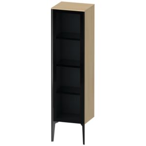 XViu Duravit haute XV1367LB271 40x36x133cm, porte en verre, noir mat, porte à gauche, chêne méditerranéen