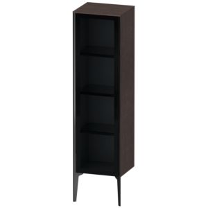XViu Duravit haute XV1367RB272 40x36x133cm, porte en verre, noir mat, porte à droite, chêne foncé brossé