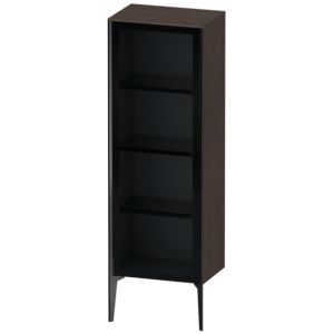 XViu Duravit high cabinet XV1368RB272 50x36x133cm, glass door, matt black, door on the right, brushed dark oak