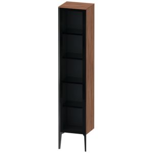 Duravit XViu Hochschrank XV1375RB279 40x36x177cm, Glastür, schwarz matt, Tür rechts, nussbaum natur