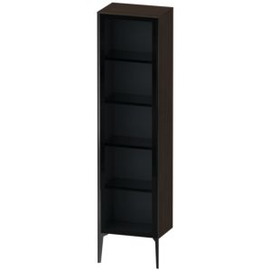 Duravit XViu XV1376LB269 50x36x177cm, porte en verre, noir mat, porte à gauche, noyer brossé