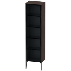 Duravit XViu Hochschrank XV1376LB272 50x36x177cm, Glastür, schwarz matt, Tür links, eiche dunkel gebürstet