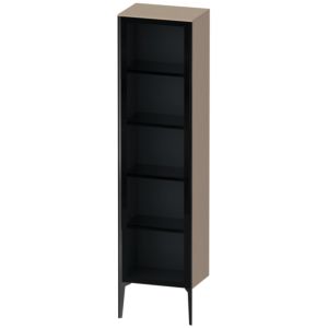 Duravit XViu cabinet XV1376LB275 50x36x177cm, glass door, black matt, door on the left, linen