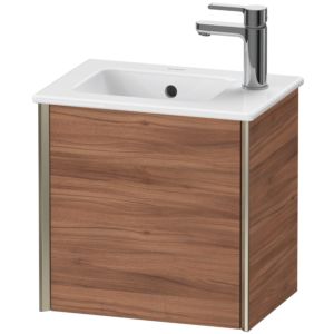 Duravit XViu Waschtisch-Unterschrank XV4024LB179 41x29x40cm, wandhängend, champagner matt, Anschlag links, nussbaum natur