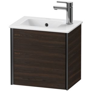 XViu Duravit vasque XV4024LB269 41x29x40cm, suspendu, noir mat, butée à gauche, noyer brossé