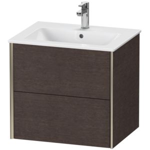 Duravit XViu vanity unit XV41250B172 61 x 56 x 48 cm, brushed dark oak, 2 drawers, wall-hung, matt champagne