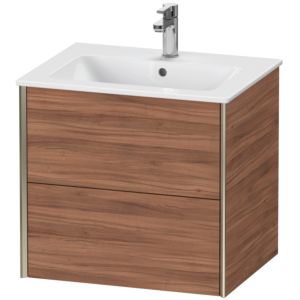 Duravit XViu vanity unit XV41250B179 61 x 56 x 48 cm, natural walnut, 2 drawers, wall-hung, matt champagne