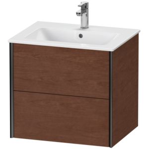 Duravit XViu vanity unit XV41250B213 61 x 56 x 48 cm, American walnut, 2 drawers, wall-hung, matt black