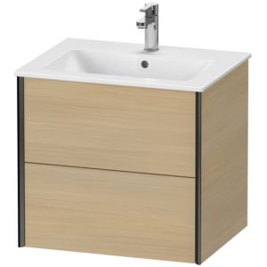 Duravit XViu vanity unit XV41250B271 61 x 56 x 48 cm, Mediterranean oak, 2 drawers, wall-hung, matt black